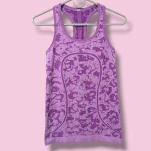 Lululemon Purple Printed Logo Slim Swiftly Tech Racerback Knit Tank Top 4